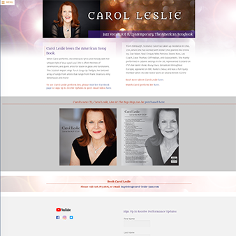 jazz singer website design by blackthorn studio