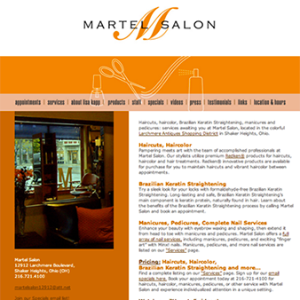 hair salon website design by blackthorn studio